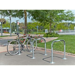 Anlehnbügel, 2-seitig, B 750 x T 50 x H 750 mm, galvanisch verzinkt, zum Aufdübeln