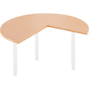 Ansatztisch, Ø 1400 mm, Buche-Dekor/weiß