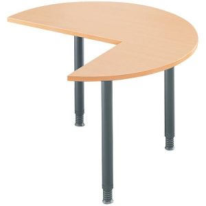 Ansatztisch, 3/4 Kreis, Ø 1400 mm, Ansatz rechts/links, Buche/anthrazit