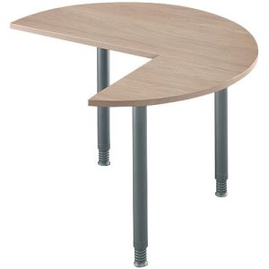 Ansatztisch, 3/4 Kreis, Ø 1400 mm, Ansatz rechts/links, Eiche/anthrazit