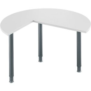 Ansatztisch, 3/4 Kreis, Ø 1400 mm, Ansatz rechts/links, lichtgrau/anthrazit