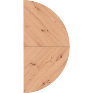 Ansatztisch Breno, für Schreibtische Breno, ⌀ 1600 mm, Asteiche/Silber