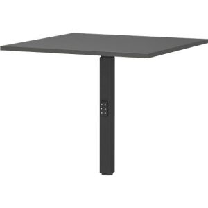 Ansatztisch Porto, mechanisch höheneinstellbar, Stützfuß, B 800 x T 800 x H 680-910 mm, schwarz/graphit