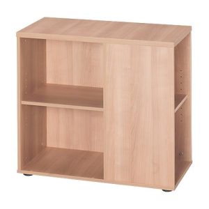 Anstellcontainer TARA, 4 offene Regalfächer, B 400 x T 800 x H 720 mm, Nussbaum-Dekor