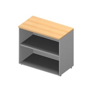 Anstellregal ARLON OFFICE, 2 offene Fächer, B 800 x T 450 x H 730 mm, Buche-Dekor/alufarben