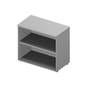 Anstellregal ARLON OFFICE, 2 offene Fächer, B 800 x T 450 x H 730 mm, lichtgrau/alufarben