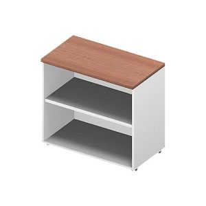 Anstellregal ARLON OFFICE, 2 offene Fächer, B 800 x T 450 x H 730 mm, Nuss-Canaletto-Dekor/weiß