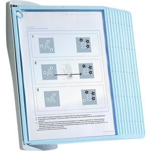 Antibakterielles Sichttafelsystem Durable Sherpa Bact-O-Clean Wall, Wandhalter mit 10 Tafeln, A4, PP, weiß