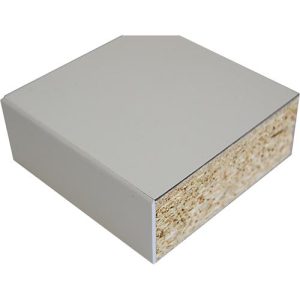 Arbeitsplatte Laminat mit S-Aufbau, 40 mm stark, Hartlaminat beschichtet, lichtgrau, B 2000 x T 700 mm
