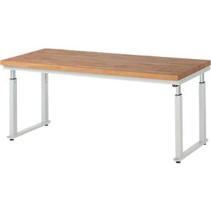 Arbeitstisch Serie adlatus 600, 2000 x 900 x 740-1140 mm, Buche-Massiv-Platte