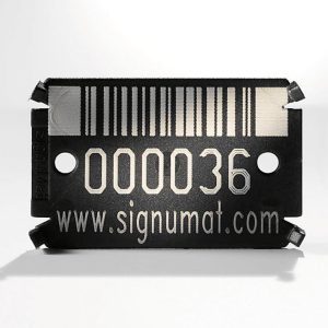 Signumat Kunststoffplättchen Barcode Black