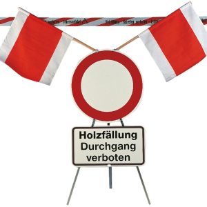 Warnständer Freiberg, komplett mit kleinen Schildern
