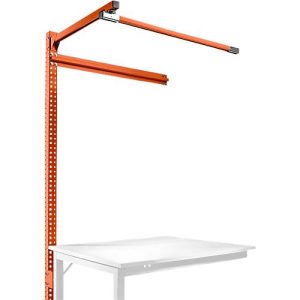 Aufbauportal m. Ausleger, Ansatztisch SPEZIAL Arbeitstisch/Werkbank UNIVERSAL/PROFI, 1250 mm, rotorange