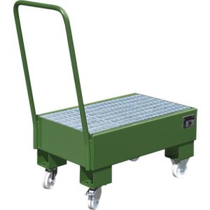 Auffangwanne, Typ AW60-1 SR, fahrbar, grün RAL6011