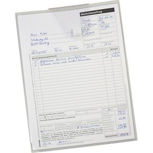 Auftragstasche Eichner ‚Light‘, mit Schlüsselfach, B 230 x T 5 x H 330 mm, 10 Stück, hellgrau/transparent