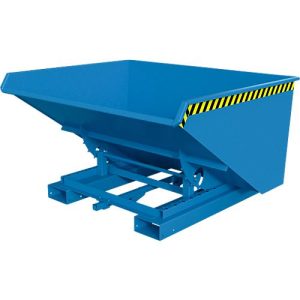 Automatischer Kippbehälter Bauer Typ 4A 900, 3 Entriegelungspunkte, Abrollsystem, Inhalt 0,9 m³, bis 1000 kg, lichtblau RAL 5012