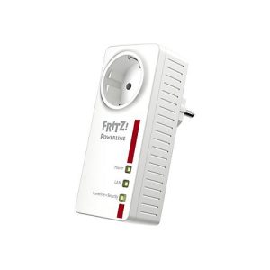 AVM FRITZ!Powerline 1220E – Powerline Adapterkit 1GbE, HomePlug AV (HPAV) 2.0, IEEE 1901 – an Wandsteckdose anschließbar (Packung mit 2)
