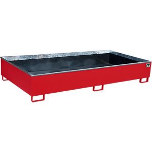 Bauer Regalwanne RW 2700-3 PE, mit PE-Einsatz, L 2665 x B 1315 x H 440 mm, feuerrot RAL 3000