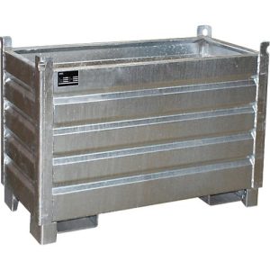 Bauer Sammelbehälter-System SBS 500, L 600 x B 1200 x H 850 mm, bis zu 3-fach stapelbar, lackiert, mit Transportwagen, feuerverzinkt