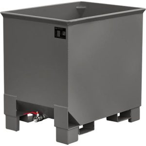 Behälter für Routenzüge Typ CS 30, 3-fach stapelbar, Inhalt 0,3 m³, bis 500 kg, mausgrau RAL 7005