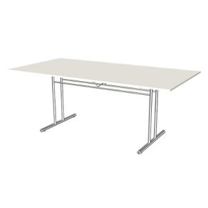 Besprechungstisch Toledo, Rechteck, T-Fuß, B 2000 x T 1000 x H 720 mm, weiß/chromsilber