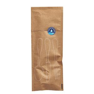 Besteckbeutel Papstar, 250 Stk., mit Selbstklebeverschluss, Aufreißperforation, B 100 x H 260 mm, Papier, natur