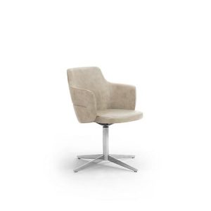 Besuchersessel OPERA, mit Armlehnen, B 720 x T 720 x H 800 mm, Kunstleder, sandbeige