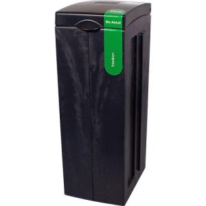 BonTon Abfalltrennsystem Bio-Abfall, 70 Liter, recyceltes Polypropylen, einzigartiges Design, B 280 x T 430 x H 771 mm, grau/grün