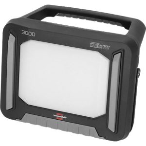 Brennenstuhl Multi Battery LED Akku Strahler 3000 MA, 3150 lm, 4 Schaltstufen, Kippschutzfunktion, mit Griff, Akku-Statusanzeige, IP65, schwarz