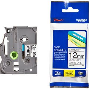 Brother Schriftbandkassette TZe-231CIV, 12 mm breit, weiß/schwarz, 20 Stück