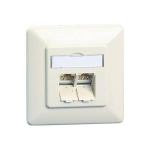 BTR E-DAT C6A UP – Wanddose – RJ-45 X 2 – Pure White