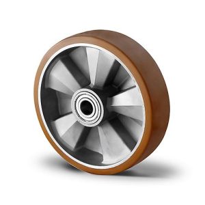 CASCOO Einbaurad BAU5, mit Rad-ø 200 mm x B 50 mm, Aluminium-Felge, Polyurethan-Lauffläche, braun, Doppelkugellager, bis 800 kg