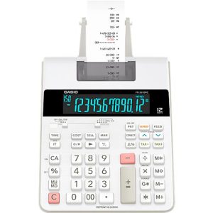 Casio Tischrechner FR-2650RC, Druckfunktion, 12-stelliges Display, 4-Tasten-Speicher