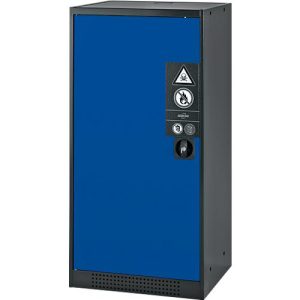 Chemikalienschrank Asecos CS-CLASSIC, Flügeltür, 2 Auszugswannen, 545x520x1105 mm, enzianblau