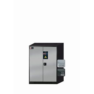 Chemikalienschrank asecos CS-CLASSIC, Flügeltüren, Front asecos Silber, B 810 x T 520 x H 1105 mm
