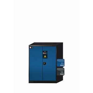 Chemikalienschrank asecos CS-CLASSIC, Flügeltüren, Front Enzianblau, B 810 x T 520 x H 1105 mm