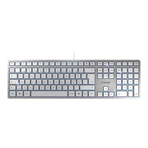 CHERRY KC 6000 SLIM - Tastatur - USB - Pan-Nordic - Tastenschalter: CHERRY SX - Silber