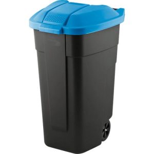 Container mit Deckel, anthrazit, Deckel blau