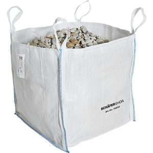 Containersack Schäfer Shop Genius Big Bag, oben offen, bis 150 kg, 4 Hebeschlaufen, 5 Stück, B 700 x T 700 x H 700 mm, weiß