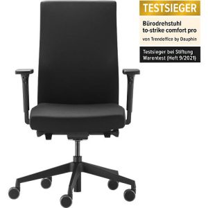 Dauphin Bürostuhl to-strike work comfort pro, mit Armlehnen, Synchronmechanik, Muldensitz, schwarz