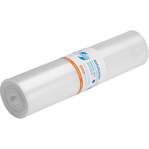 Deiss PREMIUM PLUS® Abfallsäcke, Recycling-LDPE, reißfest, B 700 x H 1100 mm, 120 liter, 31 µm, transparent, 250 Stück