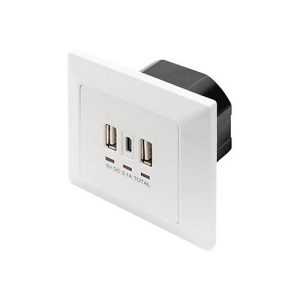 DIGITUS DA-70618 – USB-Ausgang – USB, USB Typ-C – 2 USB-Anschlüsse, 1 USB-C socket – 3.1 A – RAL 9003, Signal White