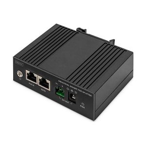 DIGITUS – PoE-Splitter (DIN-Schienenmontage möglich) – Gigabit Ethernet, Industriell – DC 48 V – 60 Watt