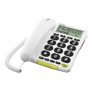 DORO PhoneEasy 312cs – Telefon mit Schnur mit Rufnummernanzeige – weiß