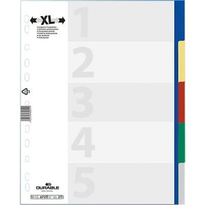 Durable PP-Register, 5 Blätter, überbreit