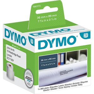 DYMO LabelWriter Adress-Etiketten, permanent, Papier, 89 x 36 mm, 1 x 260 Stück, weiß