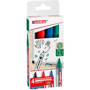 edding 363 Whiteboard Marker, farbsortiert, 4er Set, Keilspitze