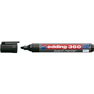 edding Whiteboard Marker 360, Rundspitze, 10 Stück, schwarz