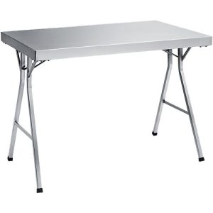 Edelstahl-Arbeitstisch mit klappbarem Fußgestell, 1200x600x850 mm