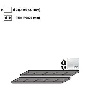 Einlegewanne für asecos Sicherheitsschränke der UB90 und UB30 Serie, Polyethylen, schwarz, B 936 x T 205 x H 20 mm, 3,5 l